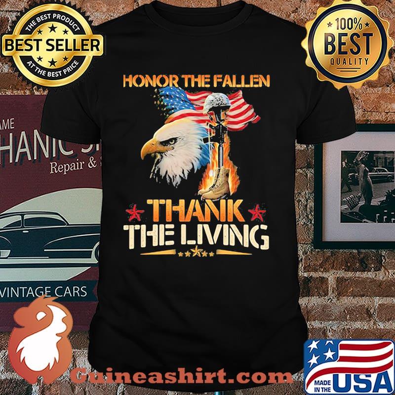 Honor The Fallen Thank The Living Eagle American Flag Shirt
