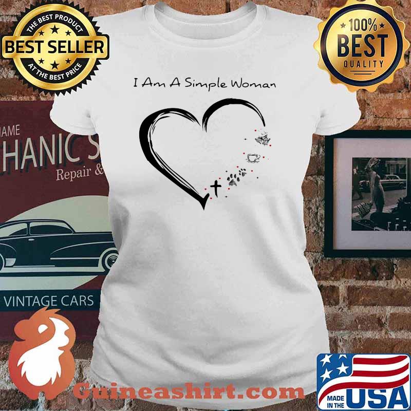 I Am A Simple Woman Basketball Coffee Dog Jesus Shirt Ladies tee