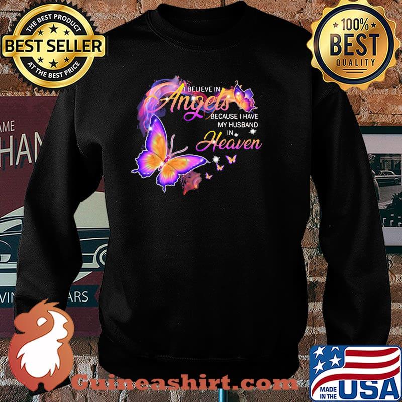 I Believe In Angels Because I Have My Husband In Heaven Butterfly Sweater