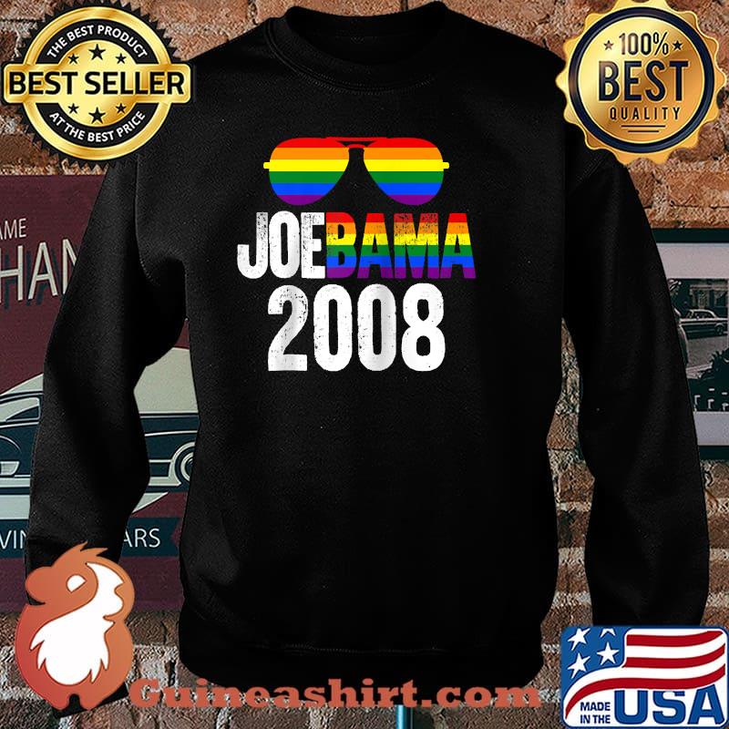 JoeBama 2008 Obama Biden Sunglasses Gay Pride Raglan Baseball Tee Sweater