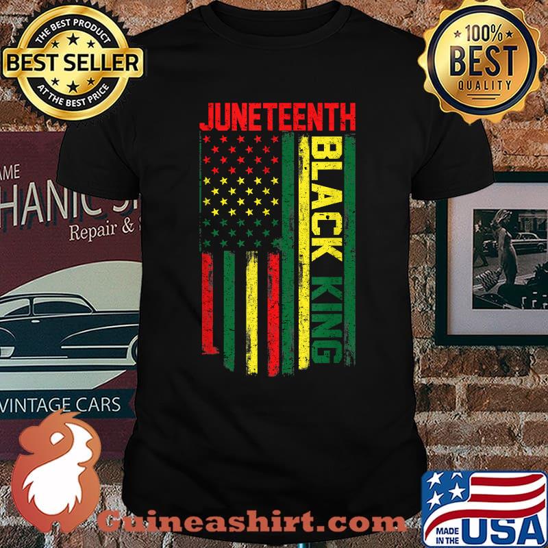 Juneteenth Black King American flag Fathers Day T-Shirt