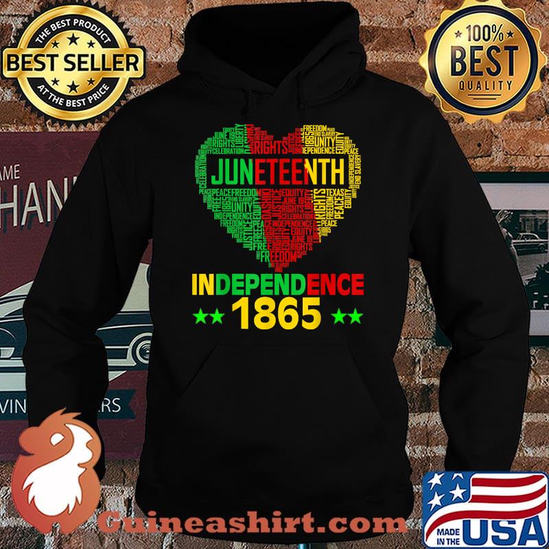 Juneteenth Independence 1865 Heart Black History Afro American Shirt Hoodie