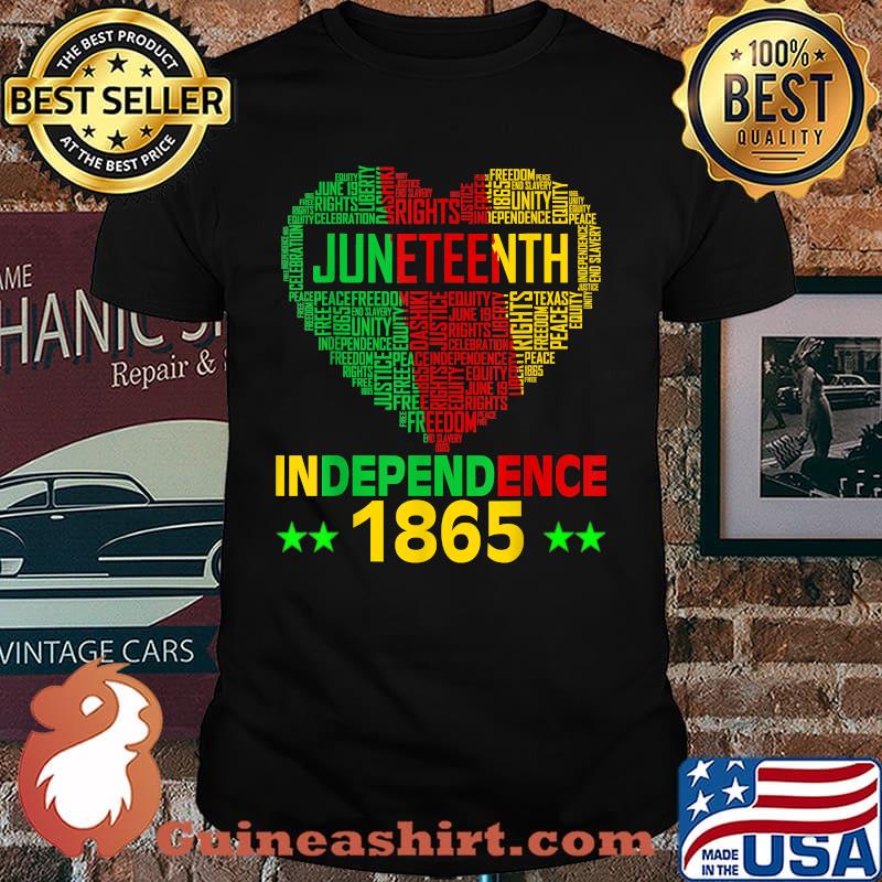 Juneteenth Independence 1865 Heart Black History Afro American Shirt
