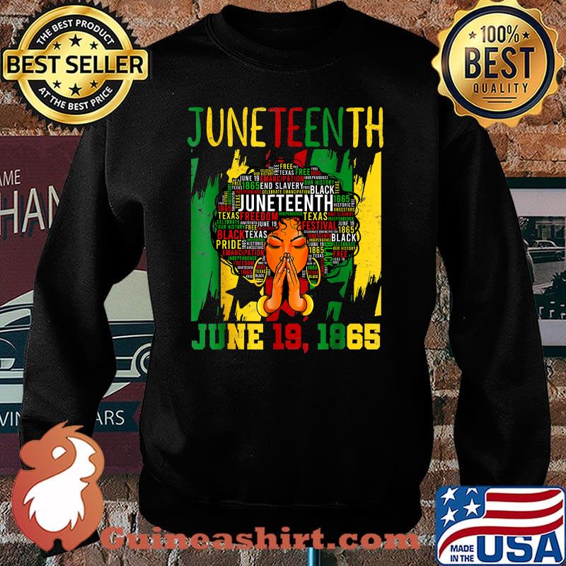 Juneteenth Melanin Black Women Natural Hair Afro Word Art T-Shirt Sweater