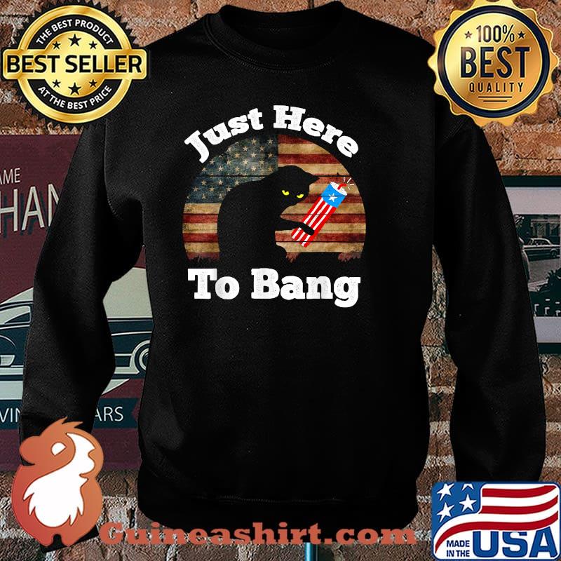 Just Here To Bang Funny Cat 4th Of july independence vintage T-Shirt Sweater