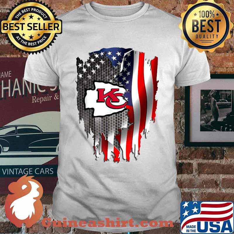 Kansas City Fan Football Love Chief Flag Usa Father's day T-Shirt