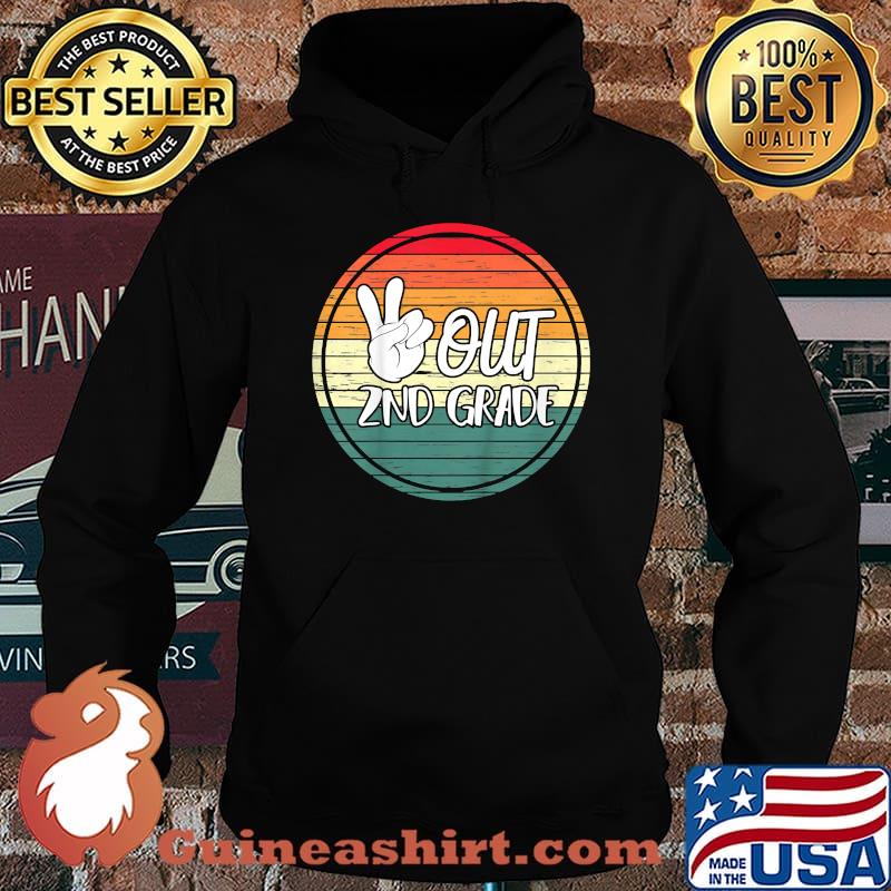 Last Day Of School Peace Out 2nd Grade Retro Graduation T-Shirt Hoodie