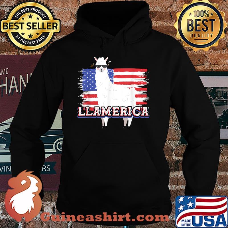 Llamerica Fourth of July Llama Flag T-Shirt Hoodie
