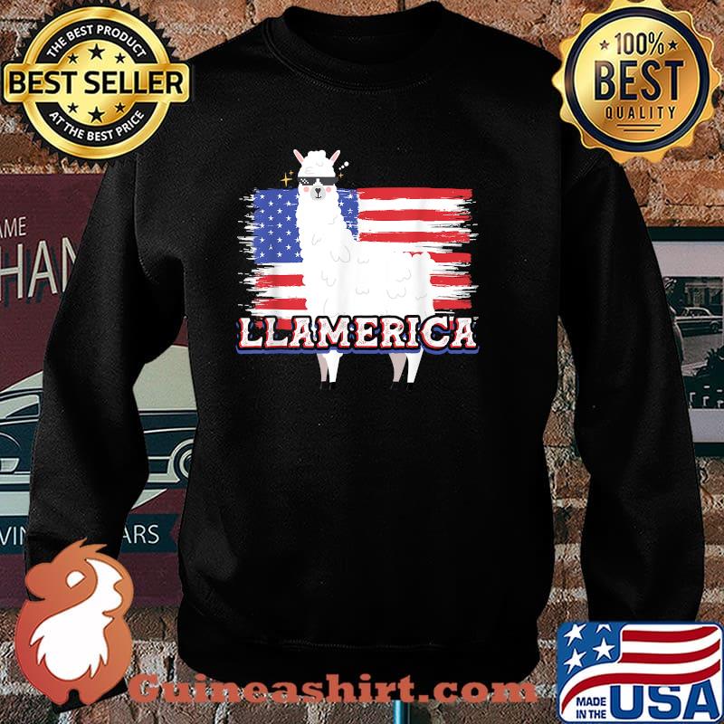 Llamerica Fourth of July Llama Flag T-Shirt Sweater