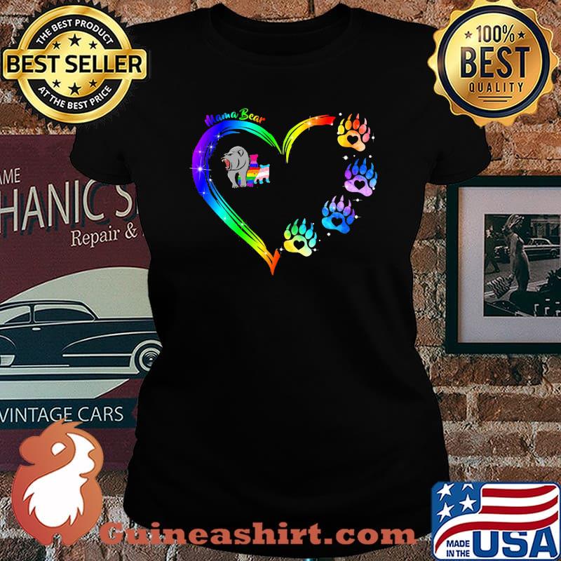 Mama Bear Heart LGBT Shirt Laides tee