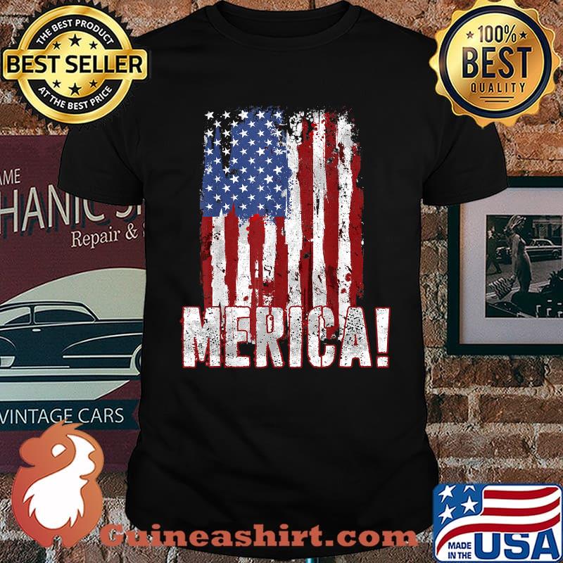 Merica 4th of July Vintage American Flag T-Shirt