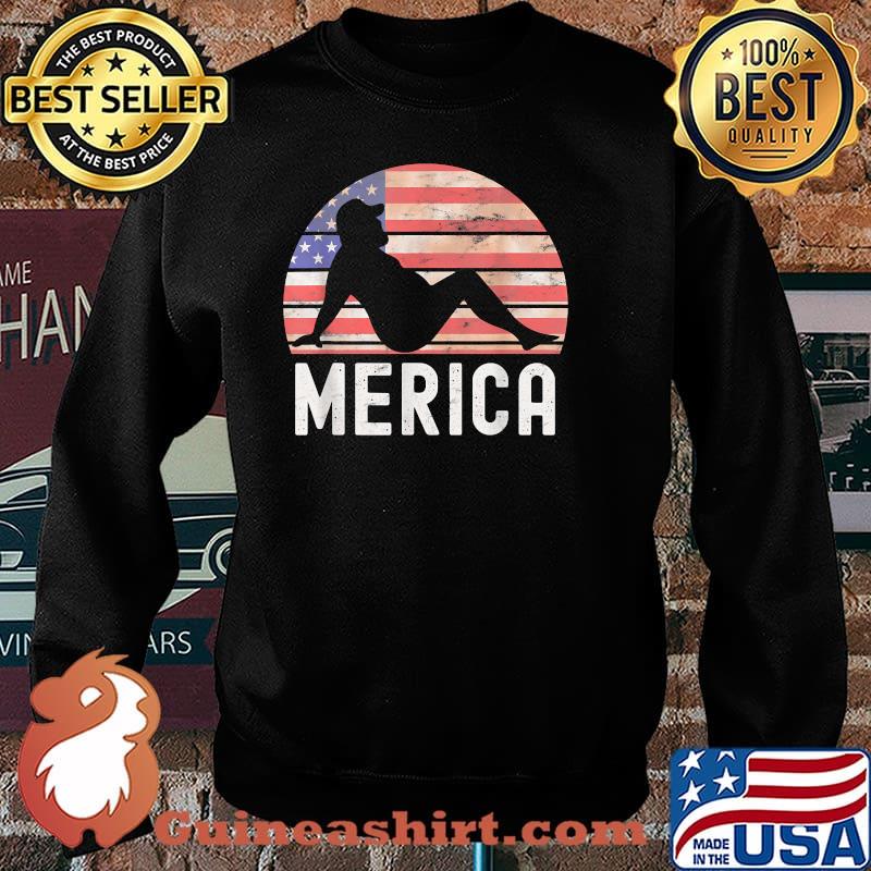 Merica Fat Party Funny Drinking Adult Joke 4th Of July T-Shirt Sweater