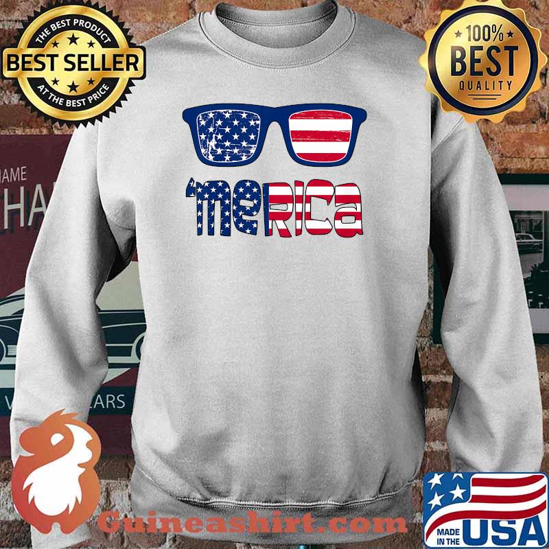 Merica Sunglasses 4th Of July T-Shirt Sweater