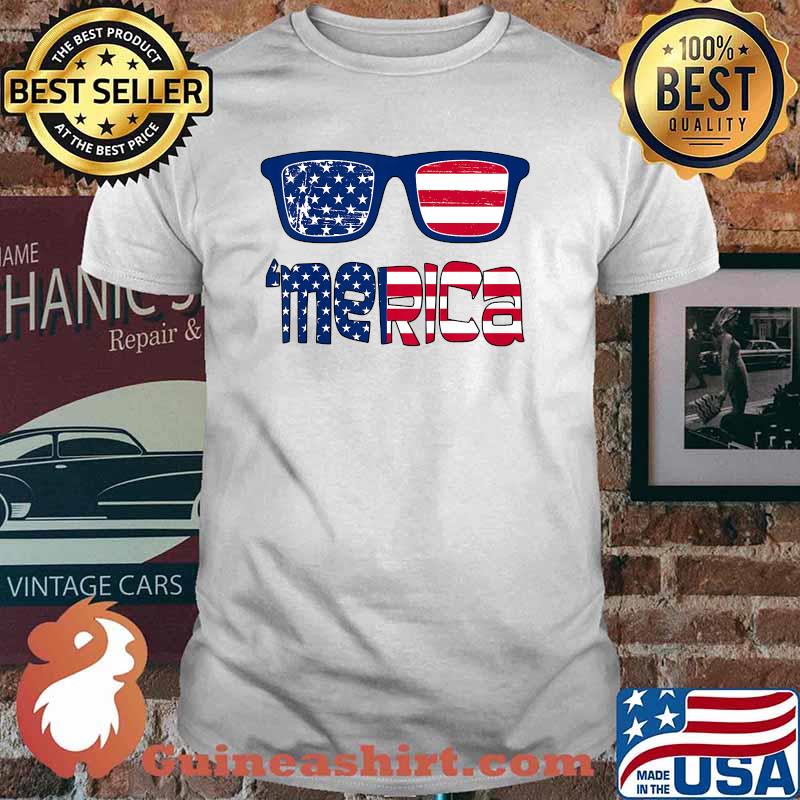Merica Sunglasses 4th Of July T-Shirt