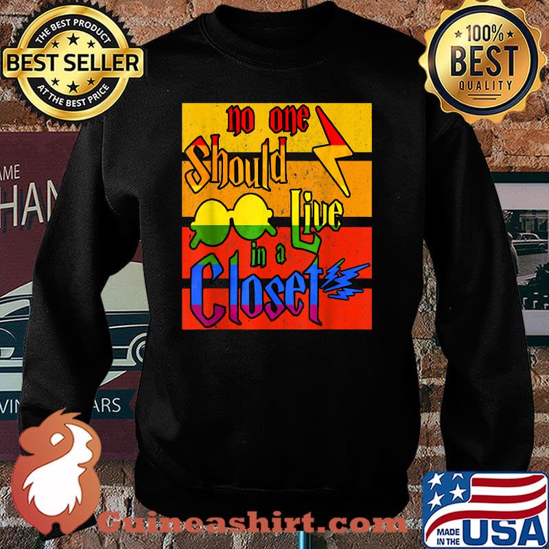 No One Should Live In A Closet LGBT Pride Vintage T-Shirt Sweater