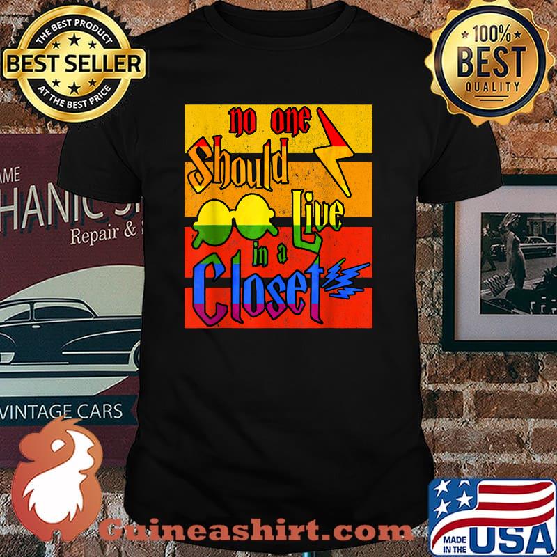 No One Should Live In A Closet LGBT Pride Vintage T-Shirt