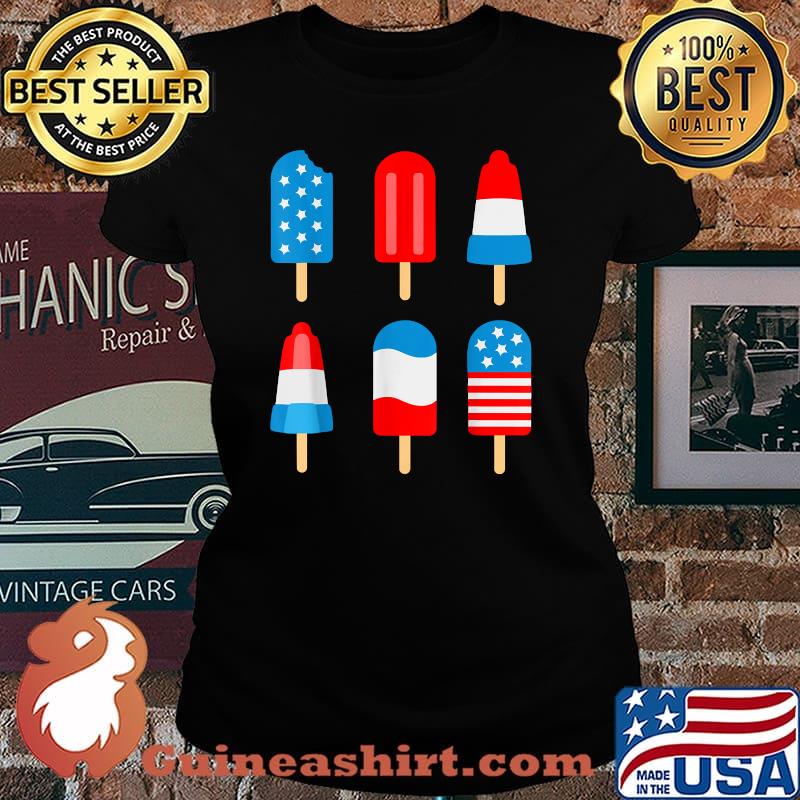 Patriotic 4th Of July Ice Cream Pops Summer July 4th T-Shirt Laides tee