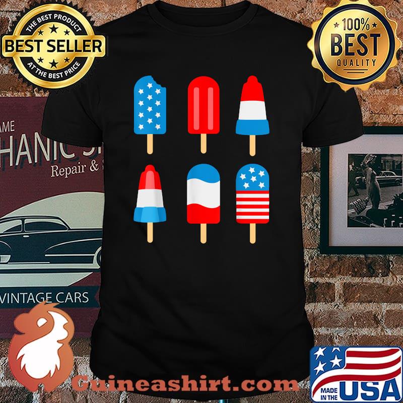 Patriotic 4th Of July Ice Cream Pops Summer July 4th T-Shirt