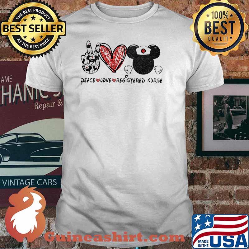 Peace love registered nurse mickey shirt