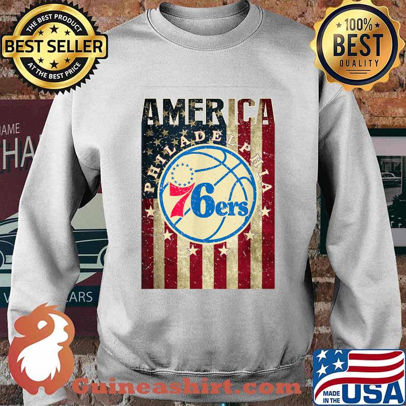 Philadenphia Basketball Fan 76.ers 4th of July American Flag T-Shirt Sweater