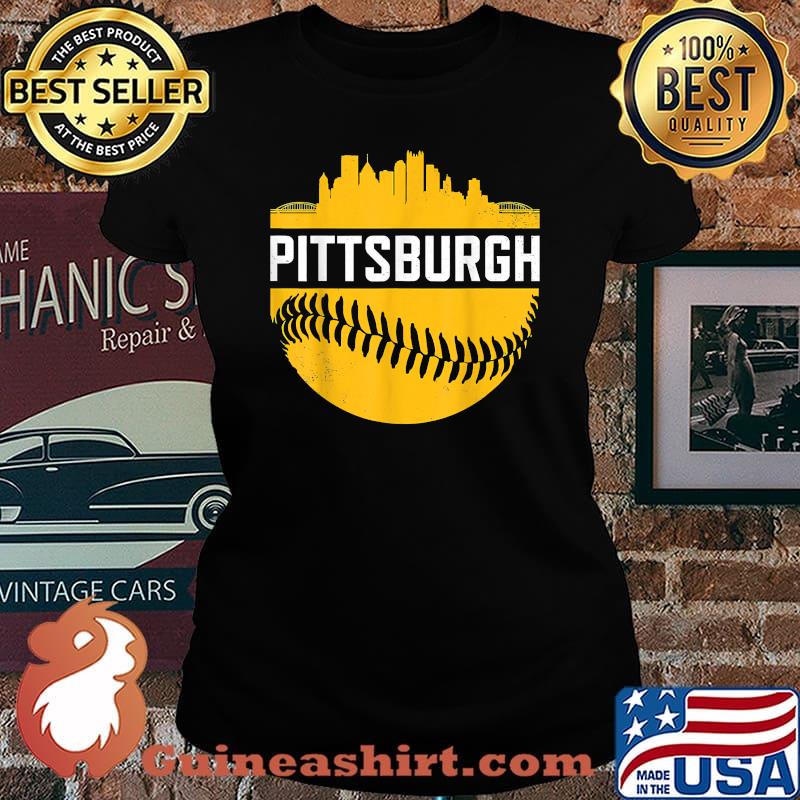 Pittsburgh Baseball Cityscape T-Shirt Laides tee