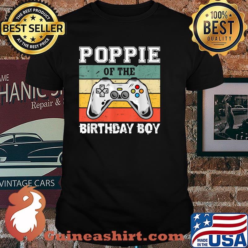 Poppie Of The Birthday Boy Video Gamer Vintage T-Shirt