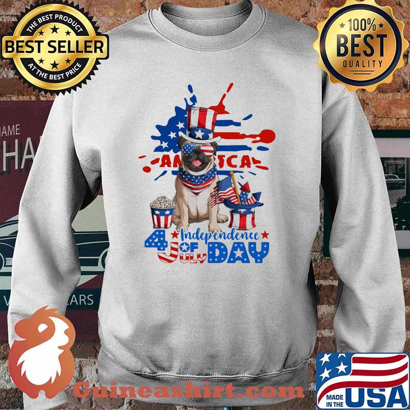 Pug Independence Day 4th Of July Firework America Dog Shirt Sweater