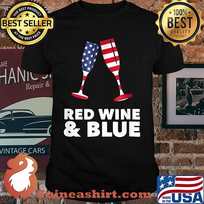 Red Wine And Blue America USA Flag 4th July T-Shirt