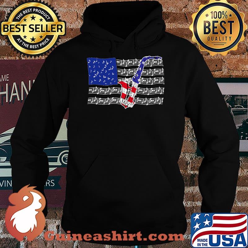 Saxophone 4th July American Flag Shirt Hoodie