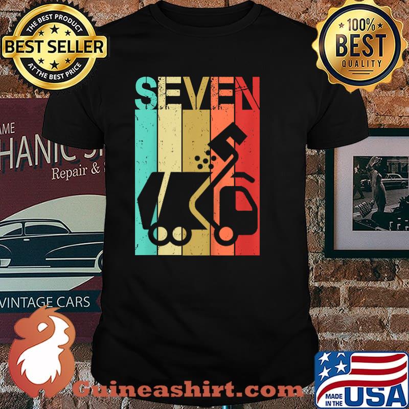 Seven Year Old Garbage Truck Birthday Vintage T-Shirt