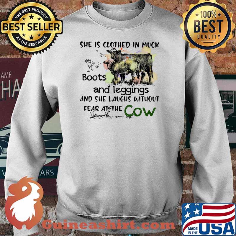 She Is Clothed In Muck Boots And Leggings And She Laughs Without Fear At The Cow Shirt Sweater