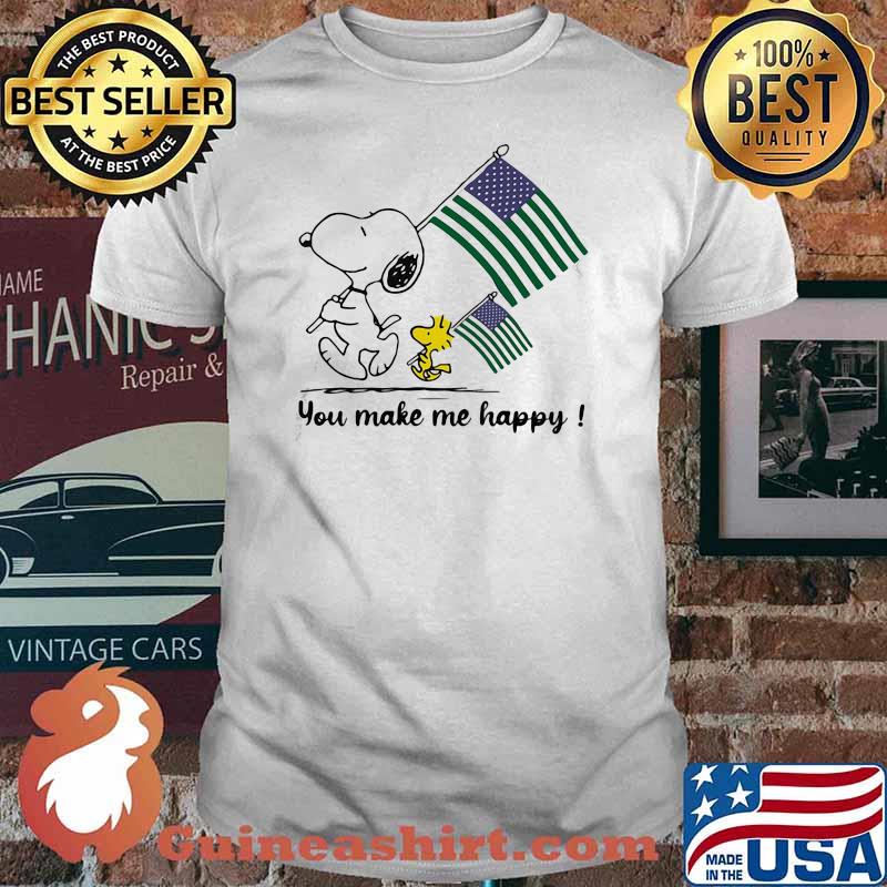 Snoopy You Make Me Happy Flag Shirt