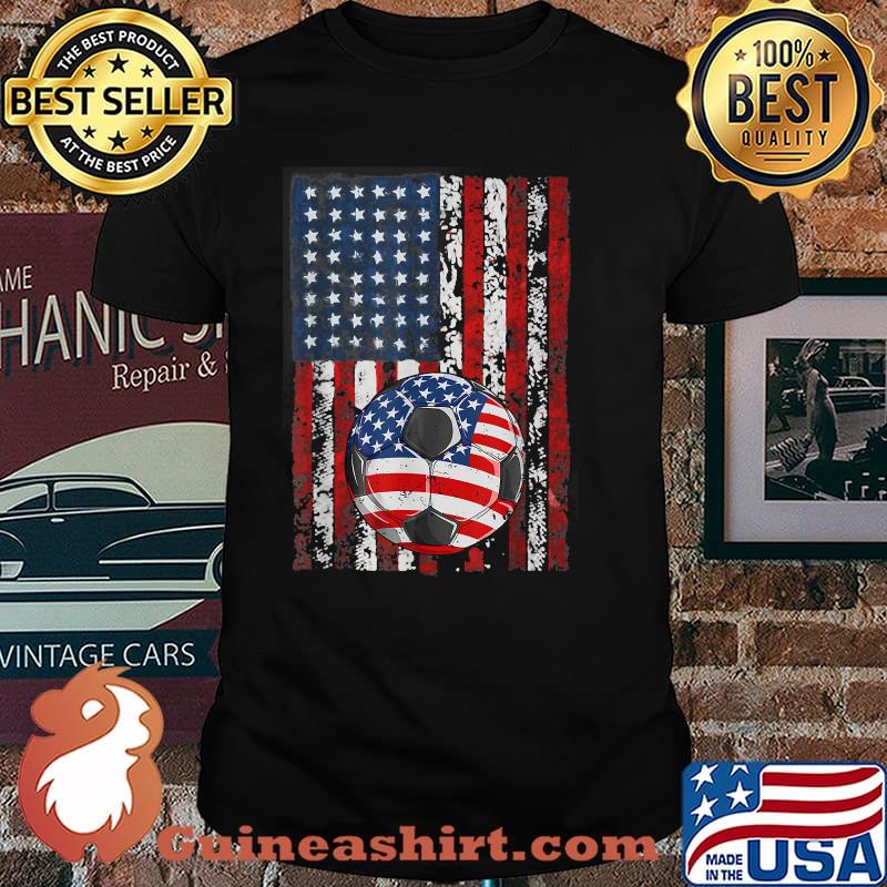 Soccer American Flag 4th of July T-Shirt