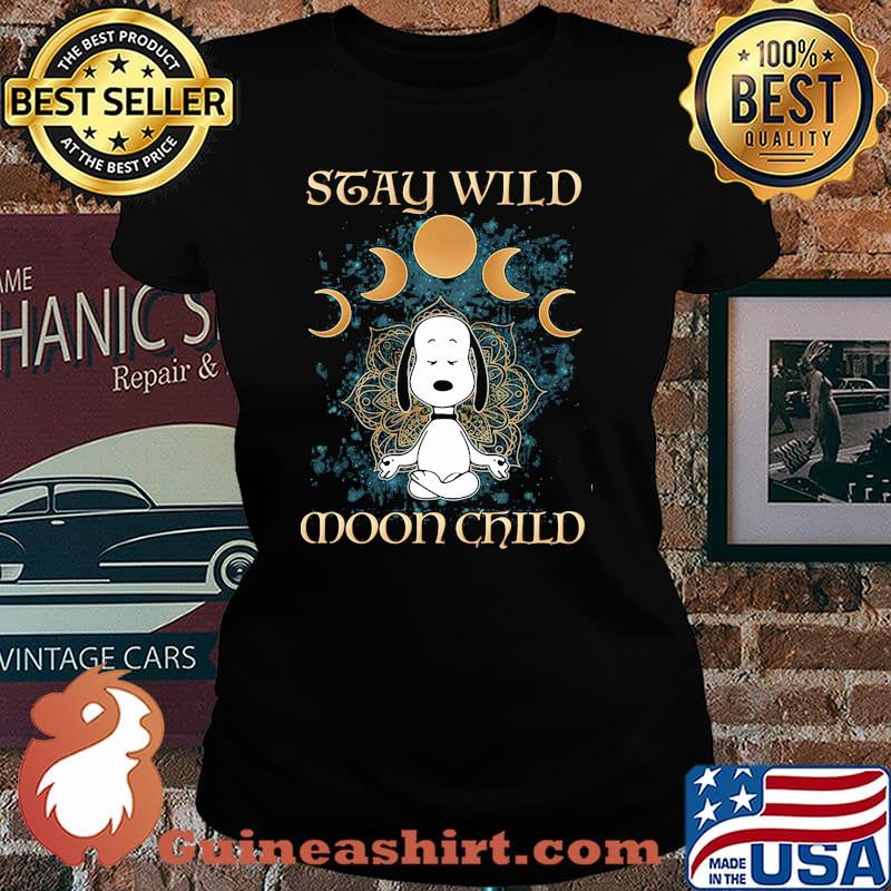 Stay wild moon child snoopy yoga Laides tee