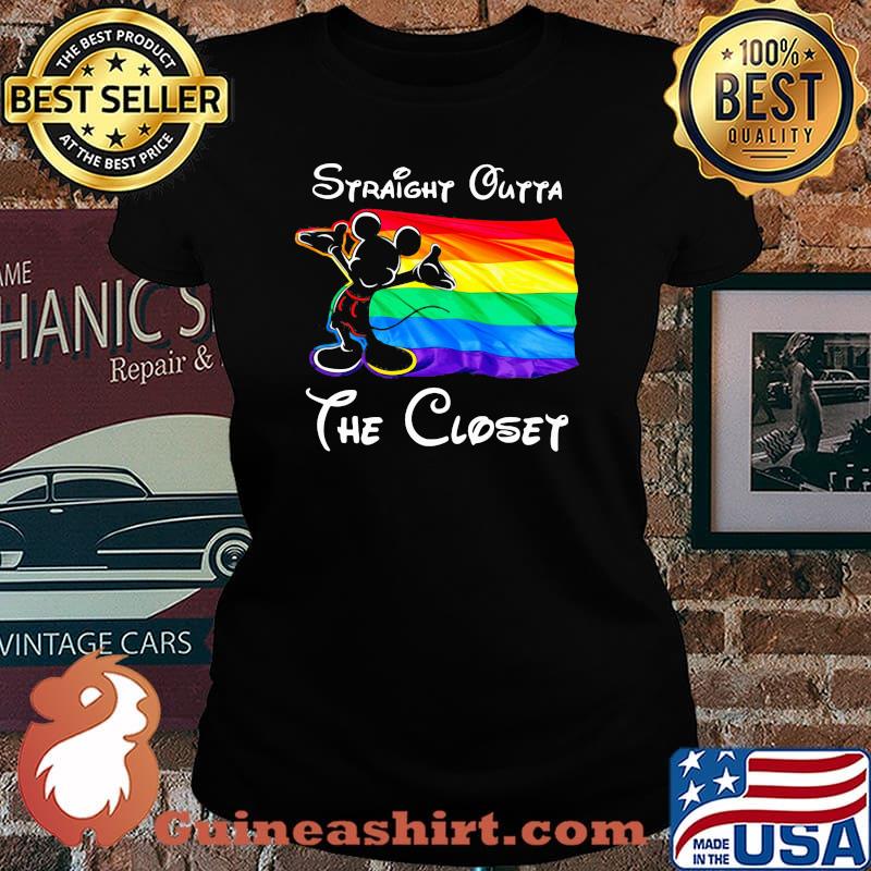 Straight outta the closet mickey lgbt Laides tee