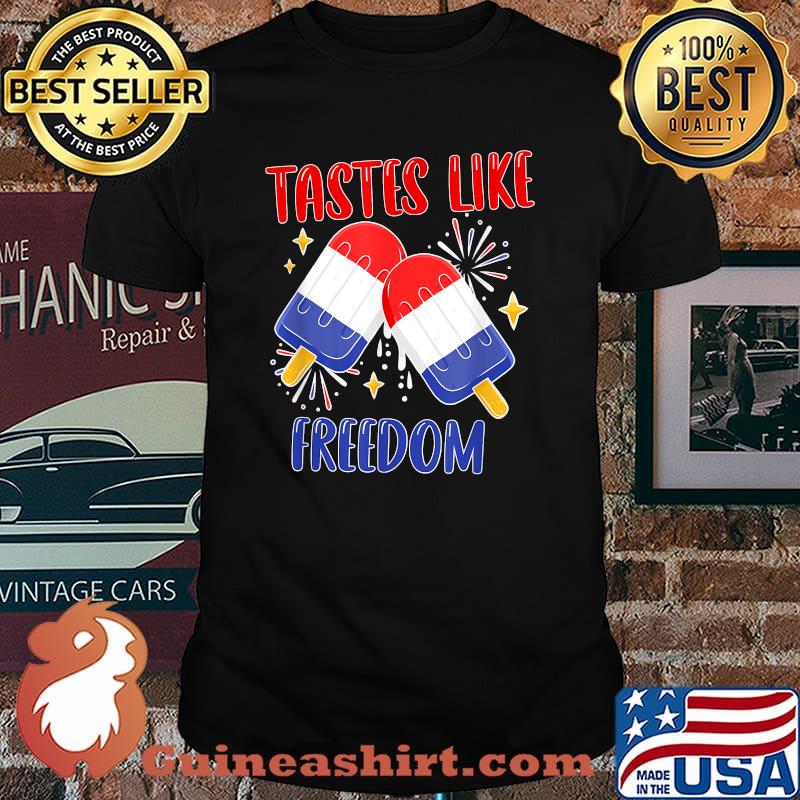 Tastes Like Freedom Popsicle American Flag Ice Cream T-Shirt