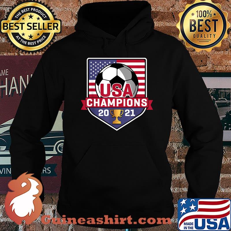 USA Champions 2021 Soccer American Flag Patriotic T-Shirt Hoodie