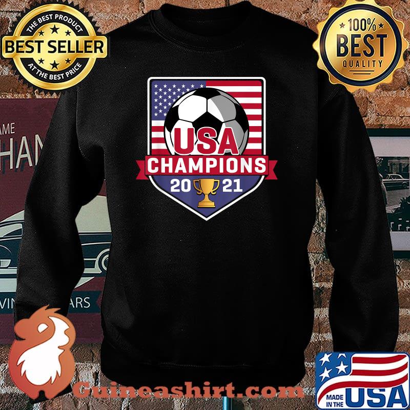 USA Champions 2021 Soccer American Flag Patriotic T-Shirt Sweater