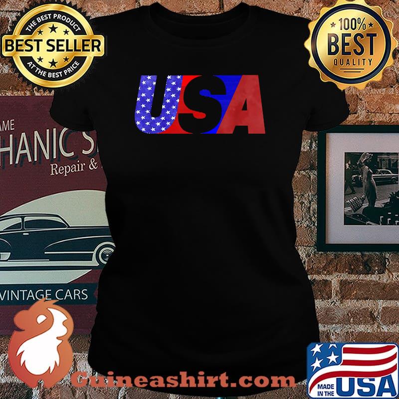 USA Patriotic Flag 4th of July T-Shirt Laides tee