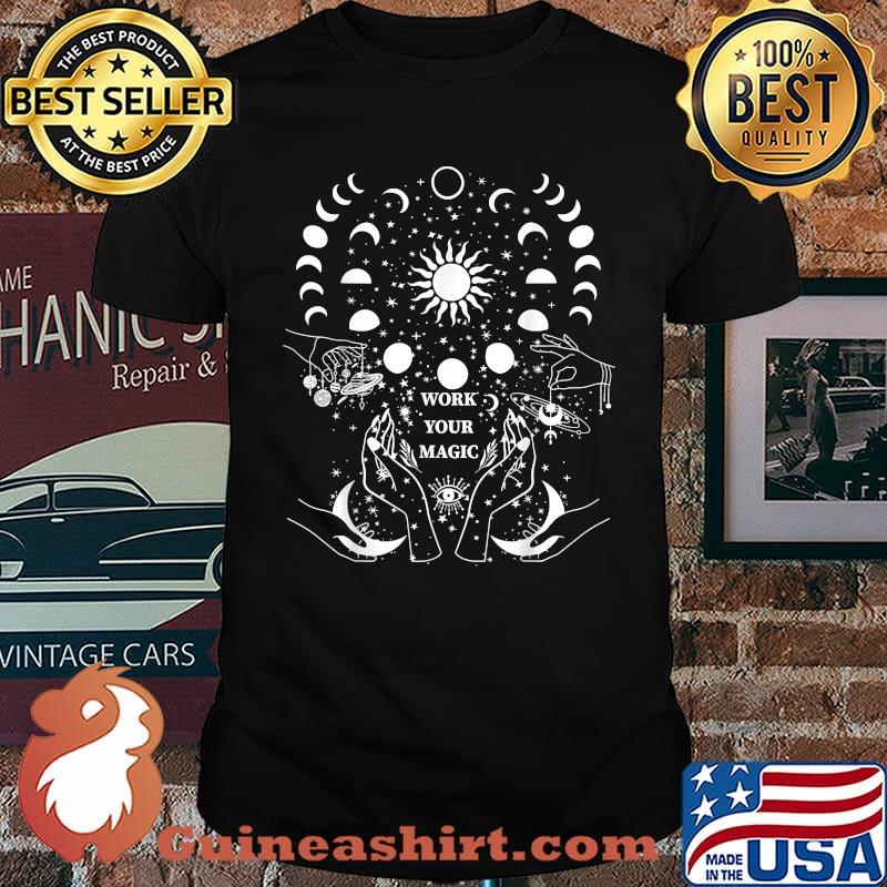 Work Your Magic Witchcraft Celestial Sun Moon T-Shirt