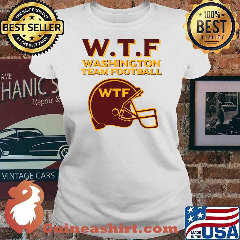 WTF Washington Team Football Fan Helmet Logo T-Shirt Ladies tee