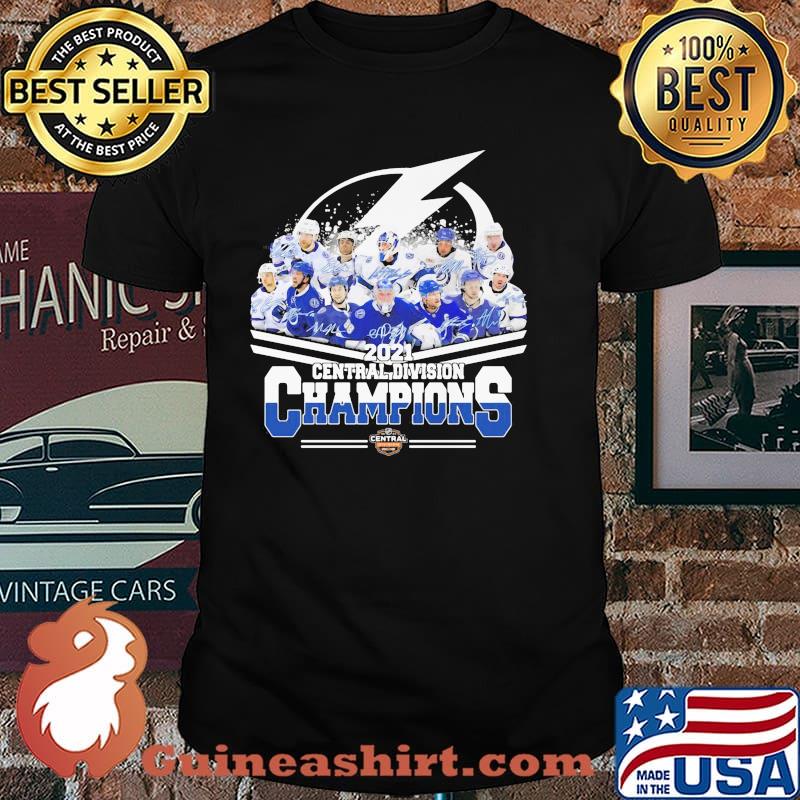 2021 central division champions tampa bay lightning signatures shirt