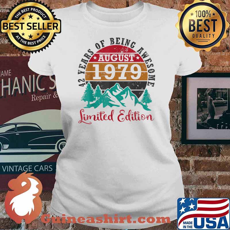 42 Years Of Being Awesome August 1979 Birthday Ltd Edition Vintage T-Shirt Ladies tee