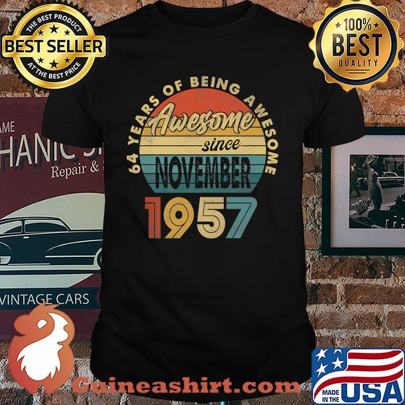 64 years of being awesome since november 1957 vintage sunset T-Shirt