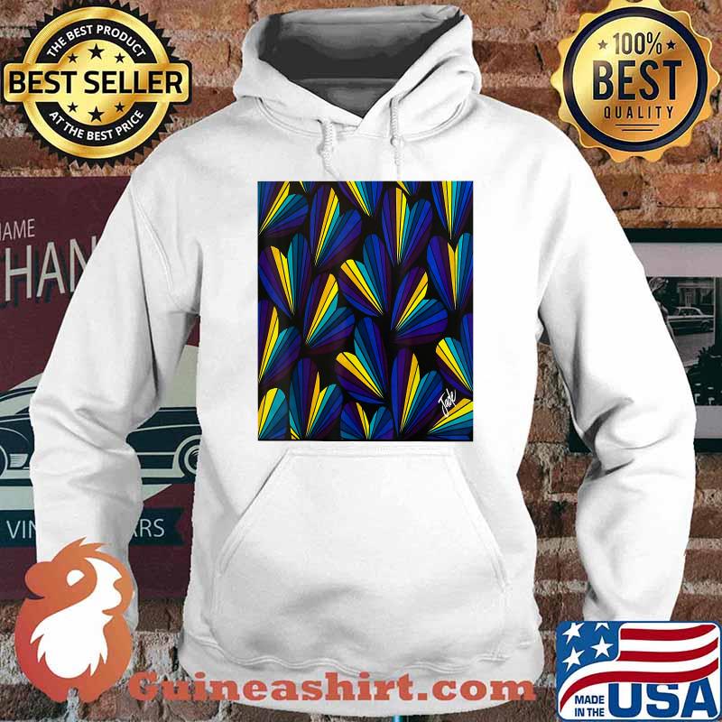 Abstract Blue Hearts Shirt Hoodie