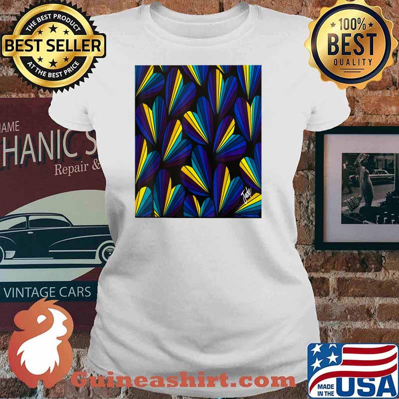 Abstract Blue Hearts Shirt Ladies tee