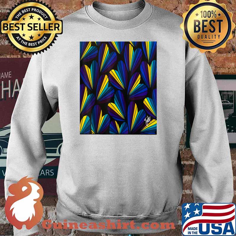 Abstract Blue Hearts Shirt Sweater
