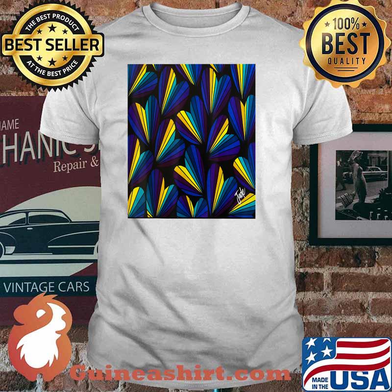 Abstract Blue Hearts Shirt