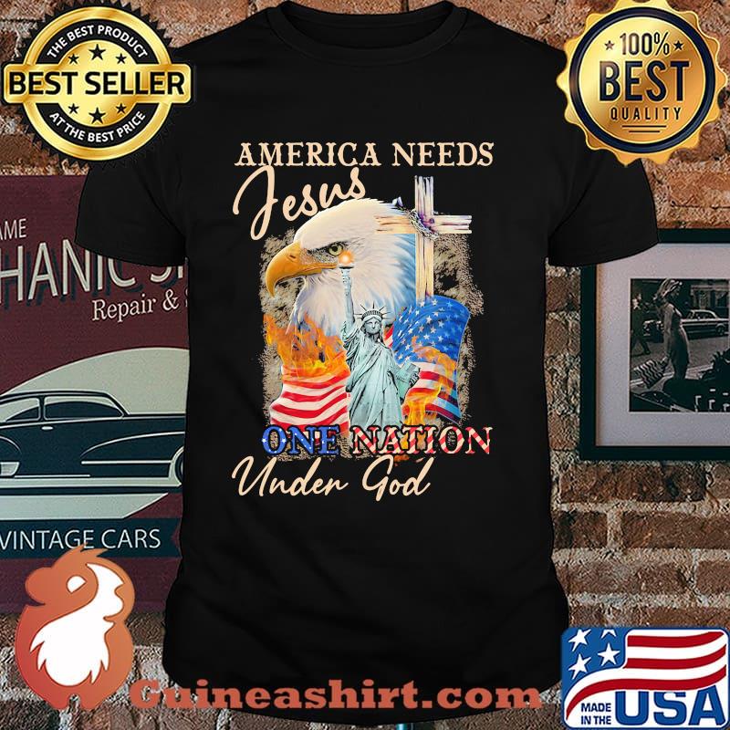 America needs jesus one nation under god us flag shirt