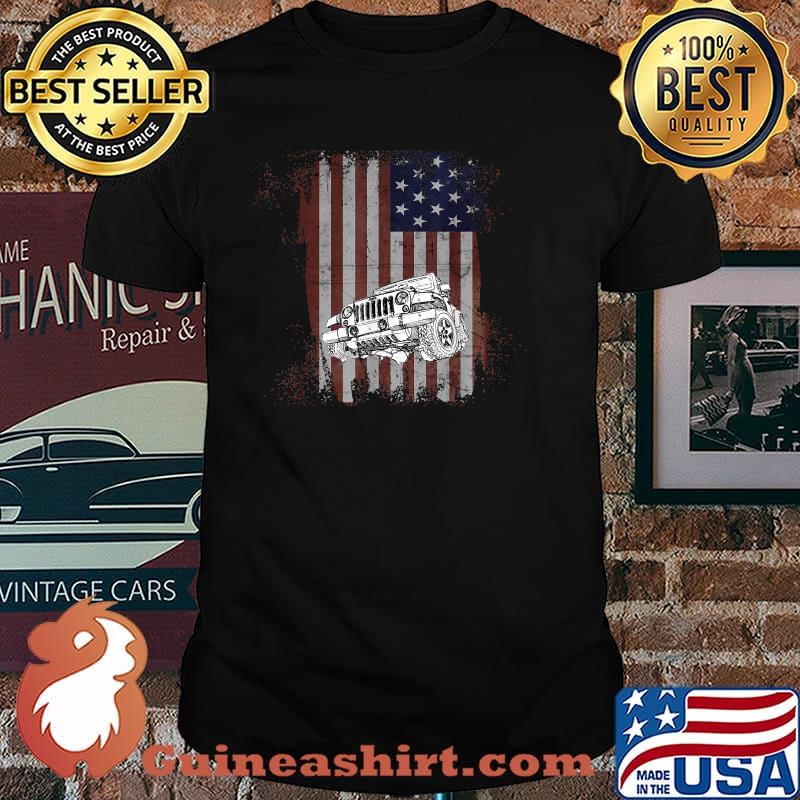 American Flag jeep 4th of July T-Shirt